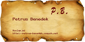 Petrus Benedek névjegykártya